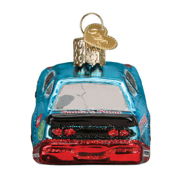 Old World Christmas Racing Sports Car Blown Glass Ornament