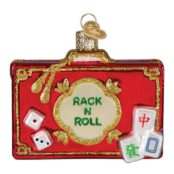 Old World Christmas Rack N Roll Mahjong Blown Glass Ornament