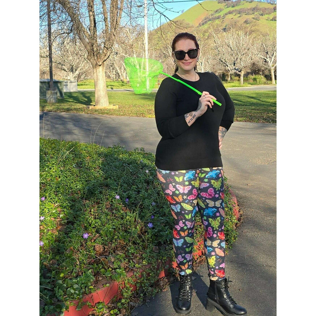 Rainbow Butterflies Leggings - High-quality Handcrafted Vibrant Spring Easter