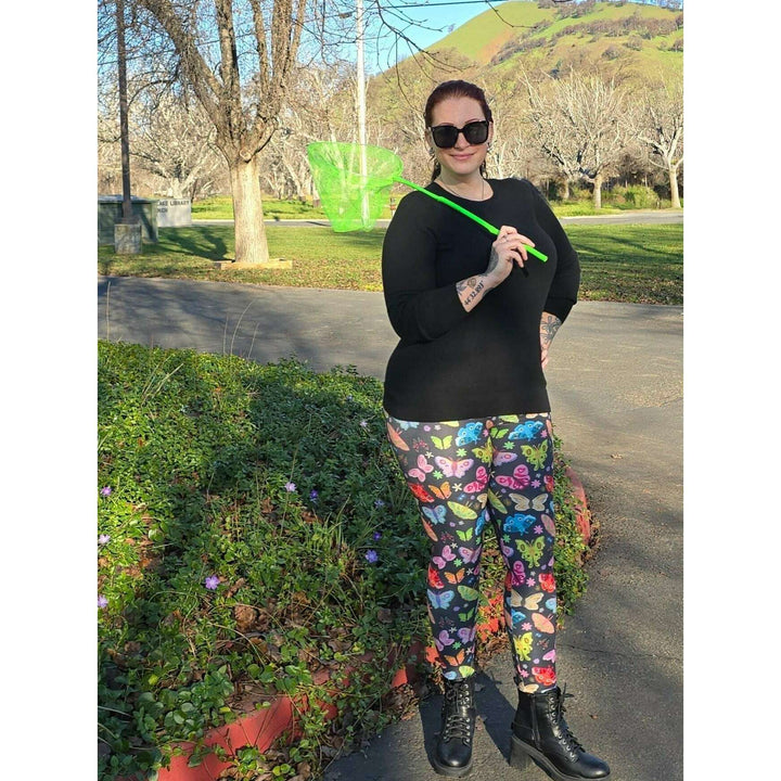 Rainbow Butterflies Leggings - High-quality Handcrafted Vibrant Spring Easter