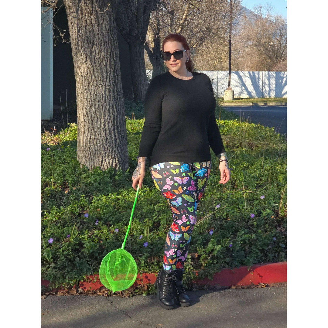 Rainbow Butterflies Leggings - High-quality Handcrafted Vibrant Spring Easter