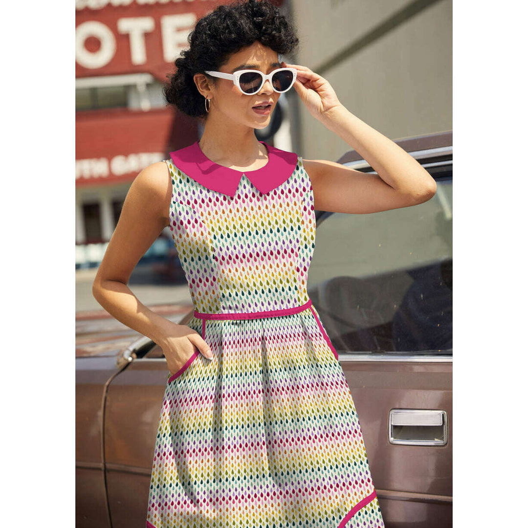 Rainbow Drop Collared Dress