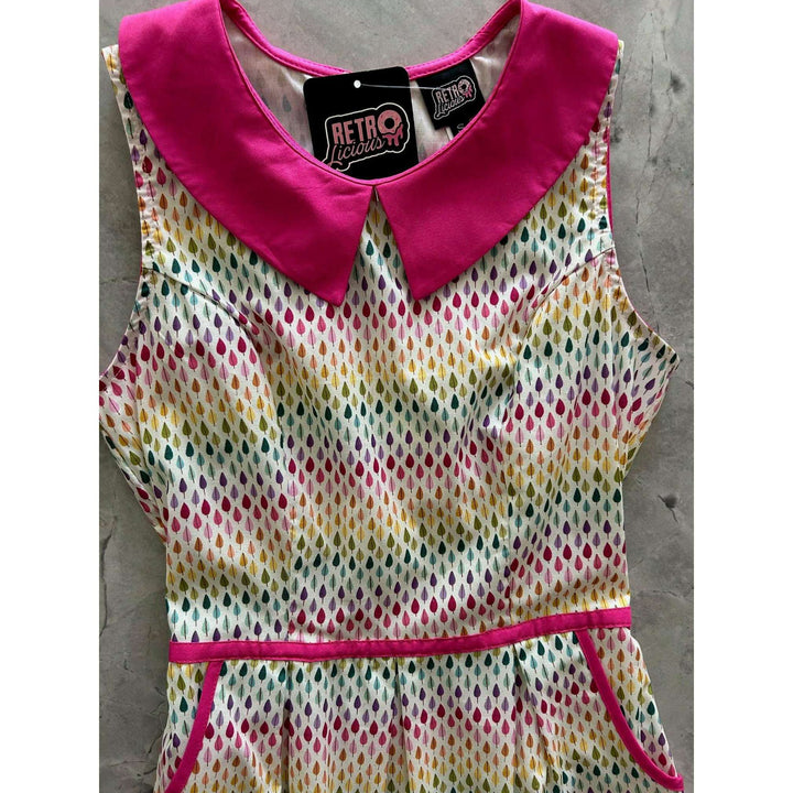Rainbow Drop Collared Dress