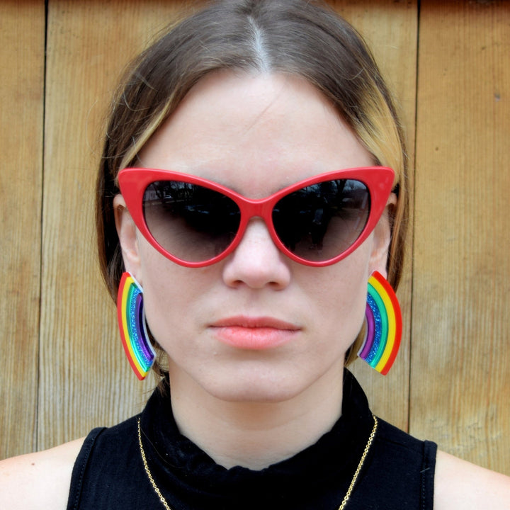 Last Chance! Over It! Rainbow Statement Earrings