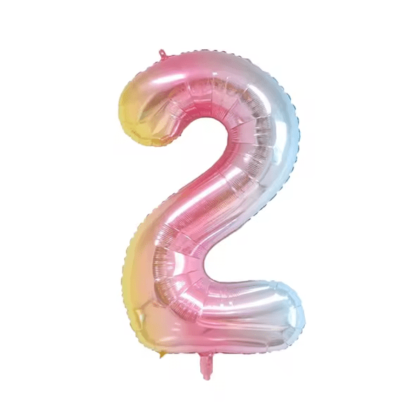 Rainbow Gradient Colorful Number Balloon Foil Balloon F07M1-77-2