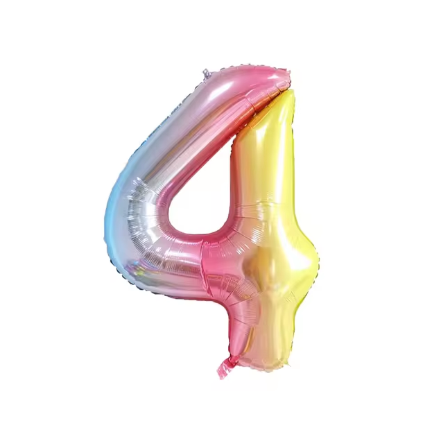 Rainbow Gradient Colorful Number Balloon Foil Balloon F07M1-77-4