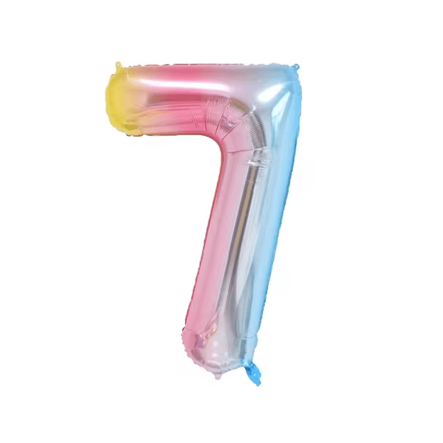 Rainbow Gradient Colorful Number Balloon Foil Balloon F07M1-77-7
