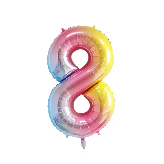 Rainbow Gradient Colorful Number Balloon Foil Balloon F07M1-77-8
