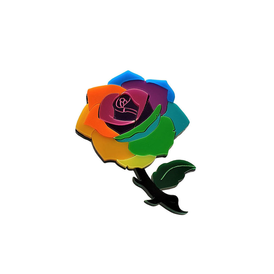 Rainbow Rose Brooch by Cherryloco Jewellery 1