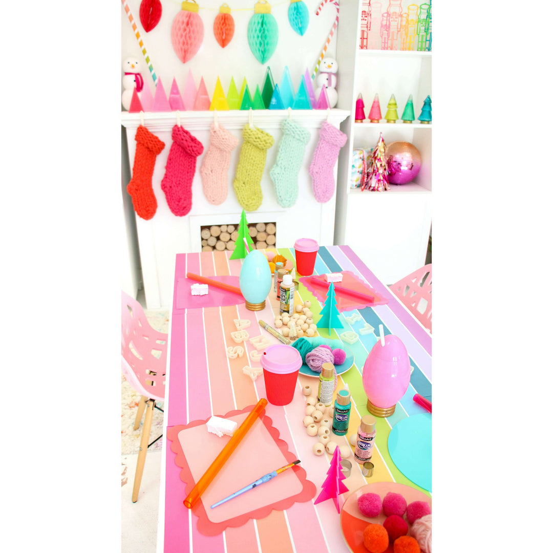 Rainbow stripe table runner