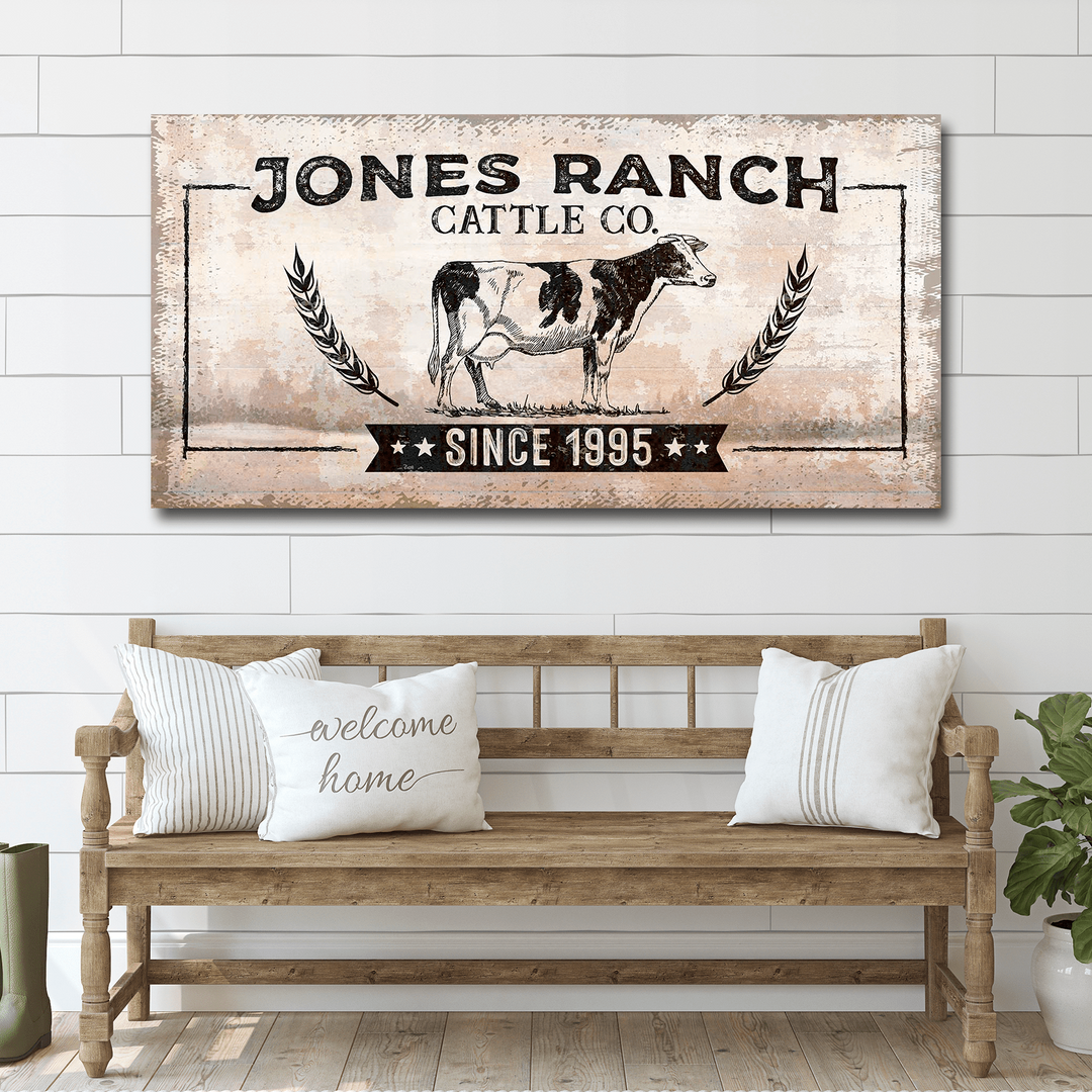 Ranch Cattle Co Rustic Sign