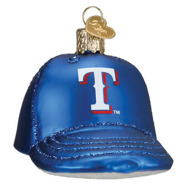 Old World Christmas Rangers Baseball Cap Blown Glass Ornament