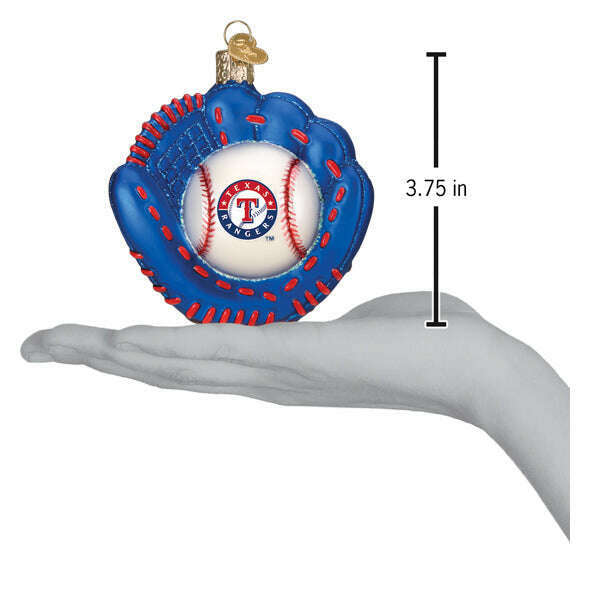 Old World Christmas Rangers Baseball Mitt Blown Glass Ornament