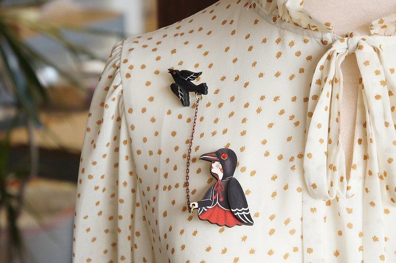 Raven Girl Brooch by LaliBlue - Quirks!