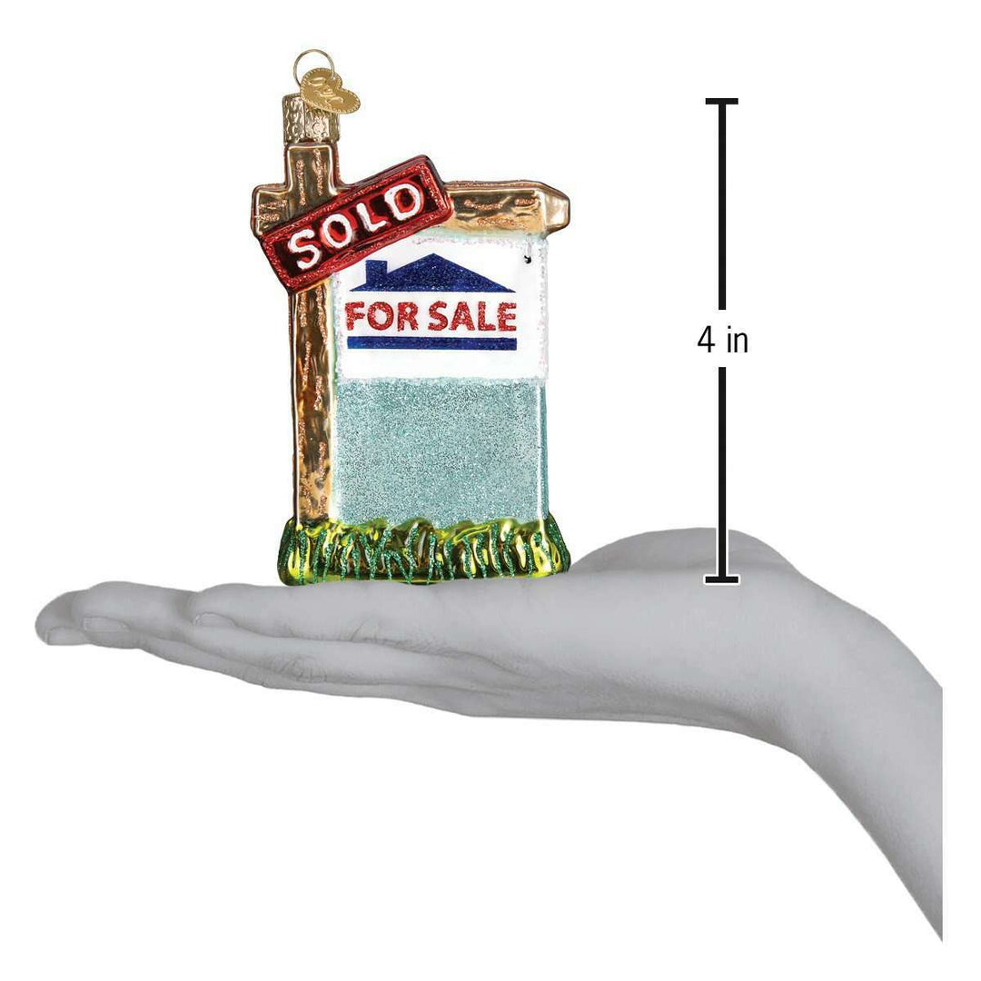 Old World Christmas Realty Sign Blown Glass Ornament