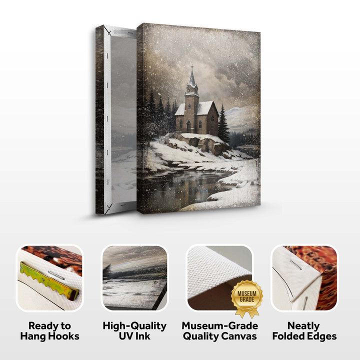 Vintage Church Christmas Wall Art II