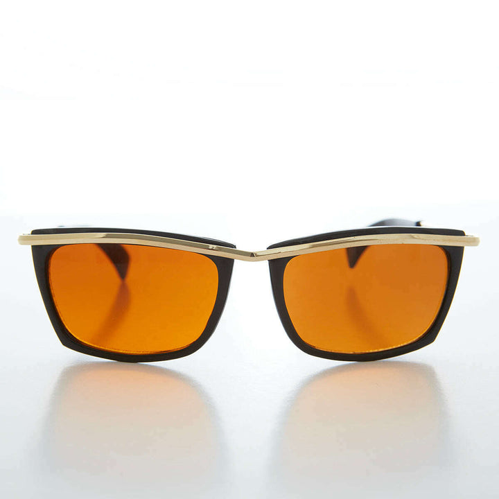 Rectangular Sunglasses with Orange Lens - Weil