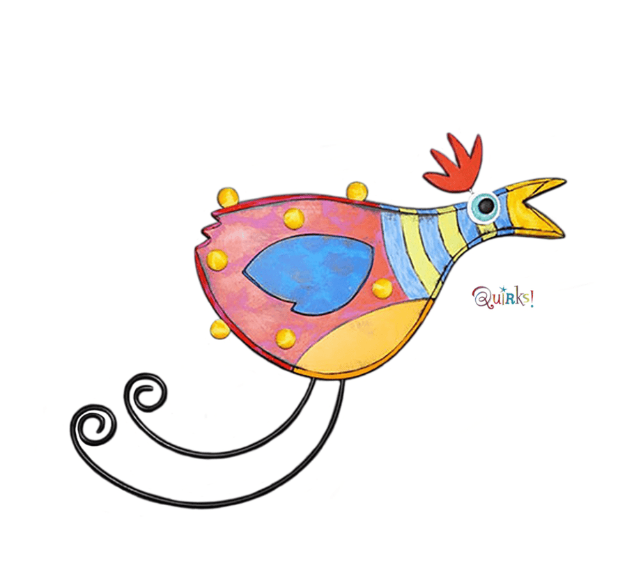 Red, Blue & Yellow Wall Art Bird by Tra Art Studio - Quirks!