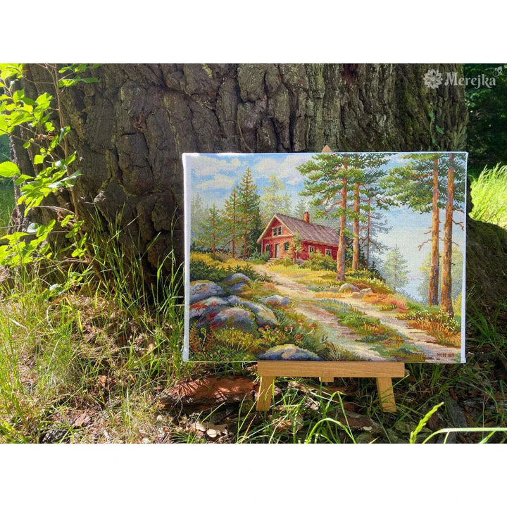 Red Cabin in the Woods K-254 Counted Cross-Stitch Kit