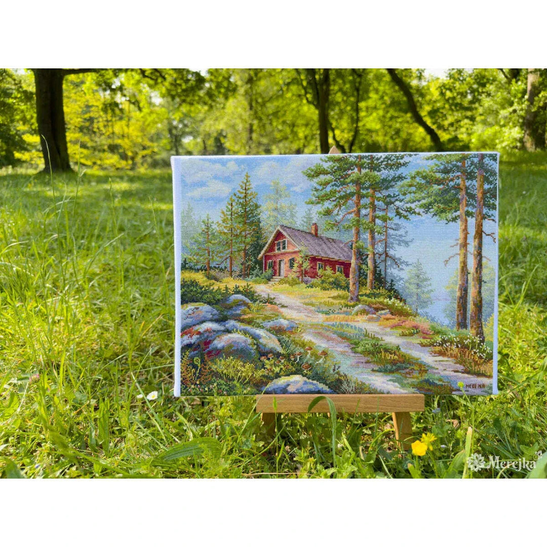 Red Cabin in the Woods K-254 Counted Cross-Stitch Kit