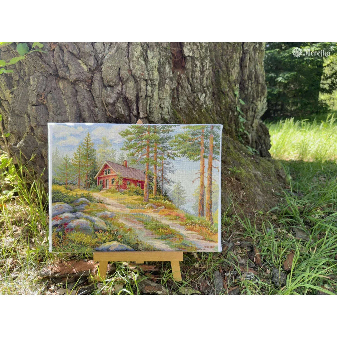 Red Cabin in the Woods K-254 Counted Cross-Stitch Kit
