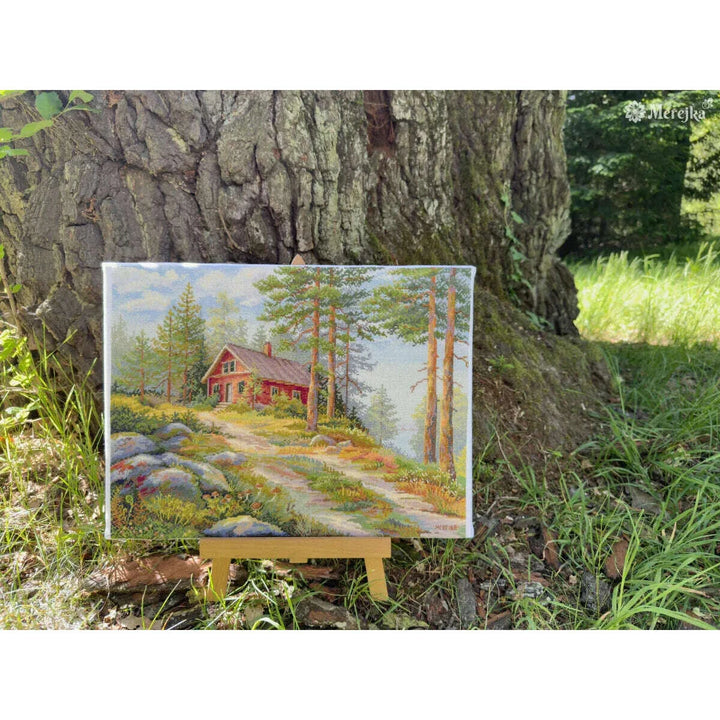 Red Cabin in the Woods K-254 Counted Cross-Stitch Kit