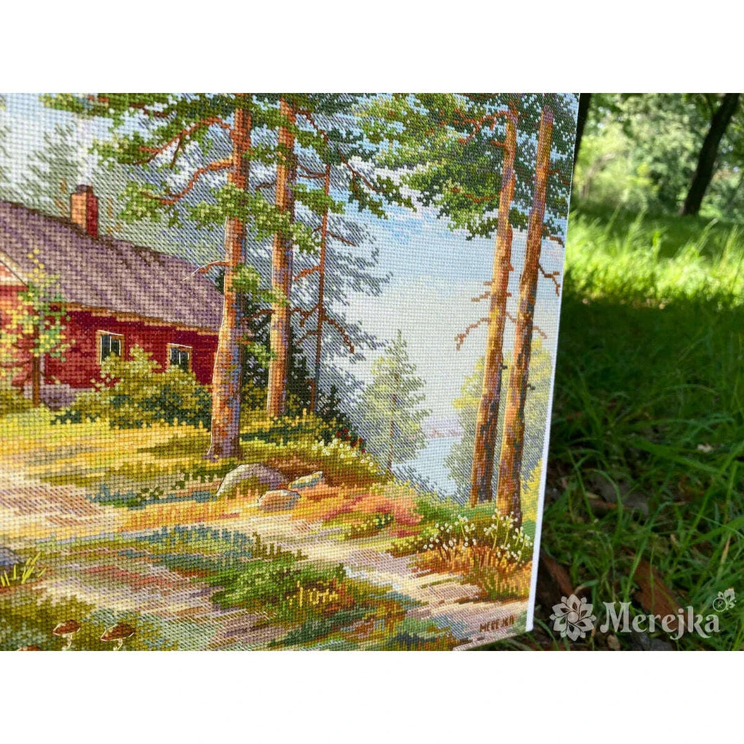 Red Cabin in the Woods K-254 Counted Cross-Stitch Kit