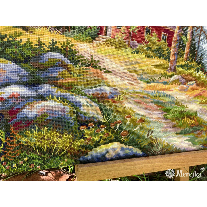 Red Cabin in the Woods K-254 Counted Cross-Stitch Kit