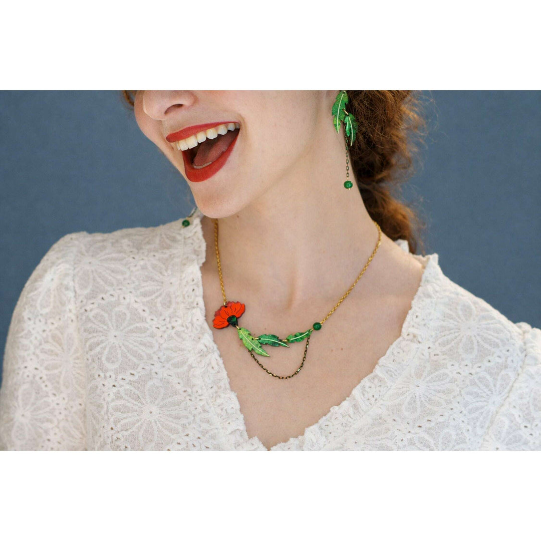 Red Carnation Necklace – view 2