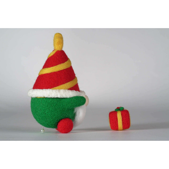 Red Christmas Gnome Needle Felting Kit. Wizardi DIY Wool Craft Kit F07N8-491
