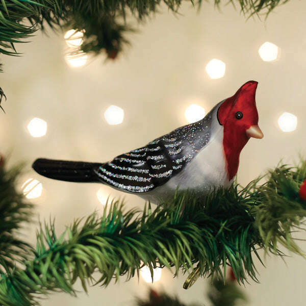 Old World Christmas Red-Crested Cardinal Blown Glass Ornament