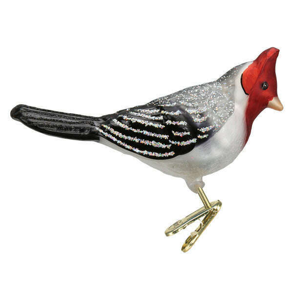 Old World Christmas Red-Crested Cardinal Blown Glass Ornament