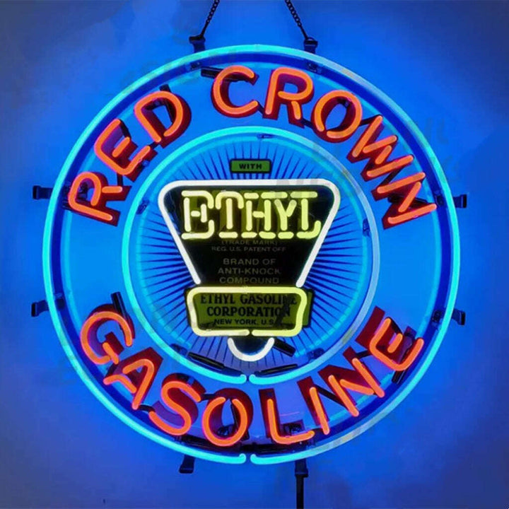 Red Crown Ethyl Gasoline Neon Signs