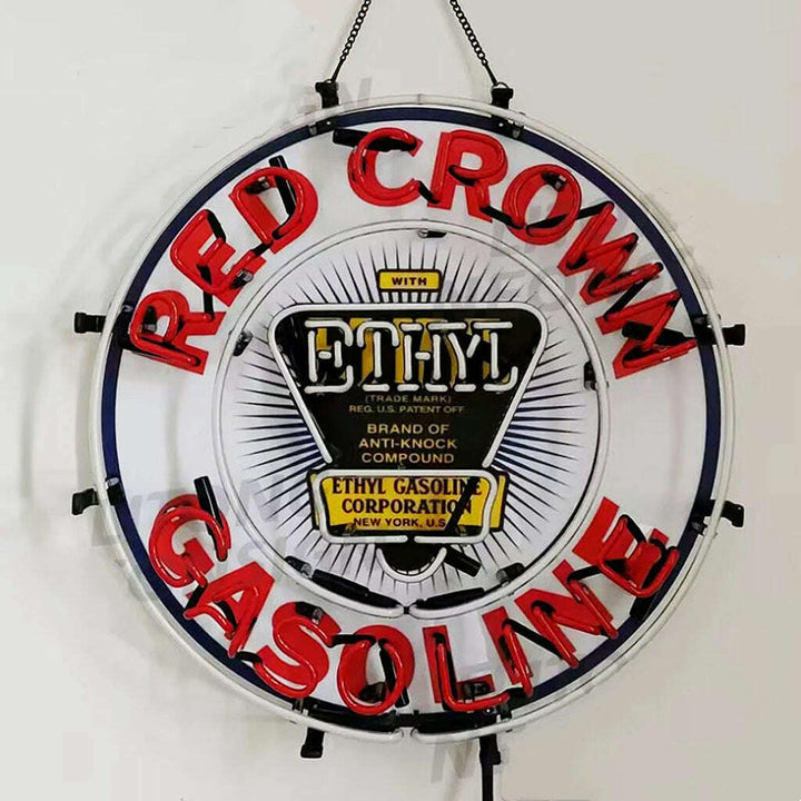 Red Crown Ethyl Gasoline Neon Signs