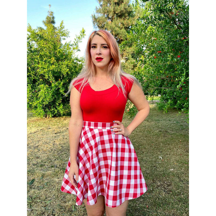 Red Gingham Skater Skirt