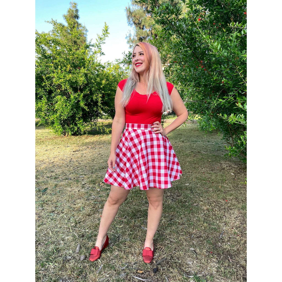 Red Gingham Skater Skirt