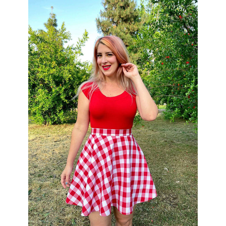 Red Gingham Skater Skirt