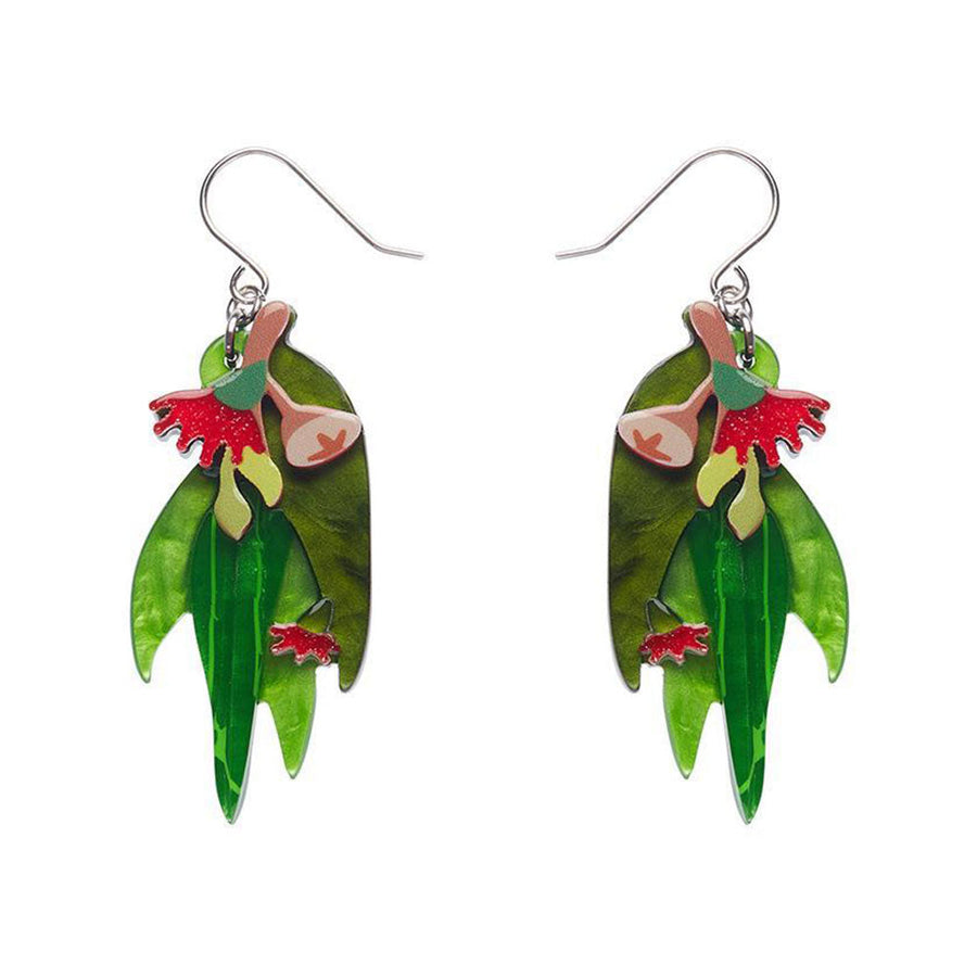 Red Gum Blossom Drop Earrings by Erstwilder image