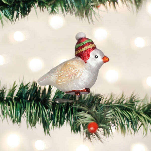 Old World Christmas Red Hat Snowbird Blown Glass Ornament