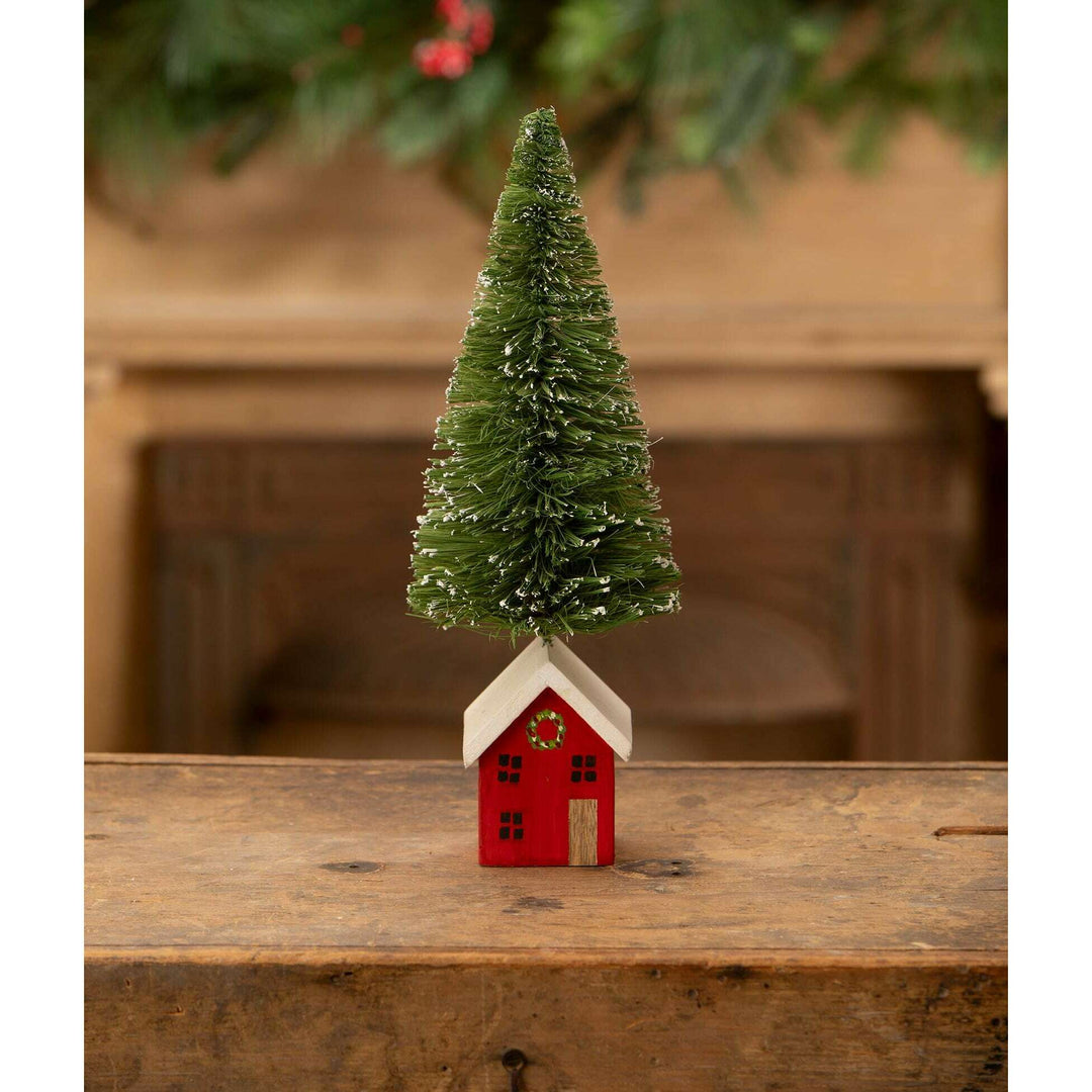 Red House Bottle Brush Tree by Bethany Lowe Designs, christmas decor