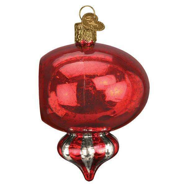 Old World Christmas Red Peppermint Reflection Blown Glass Ornament