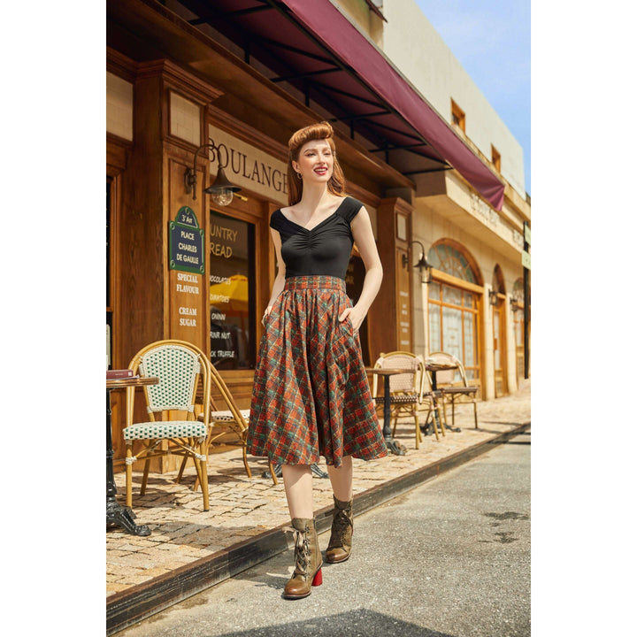Red Plaid Doris Skirt