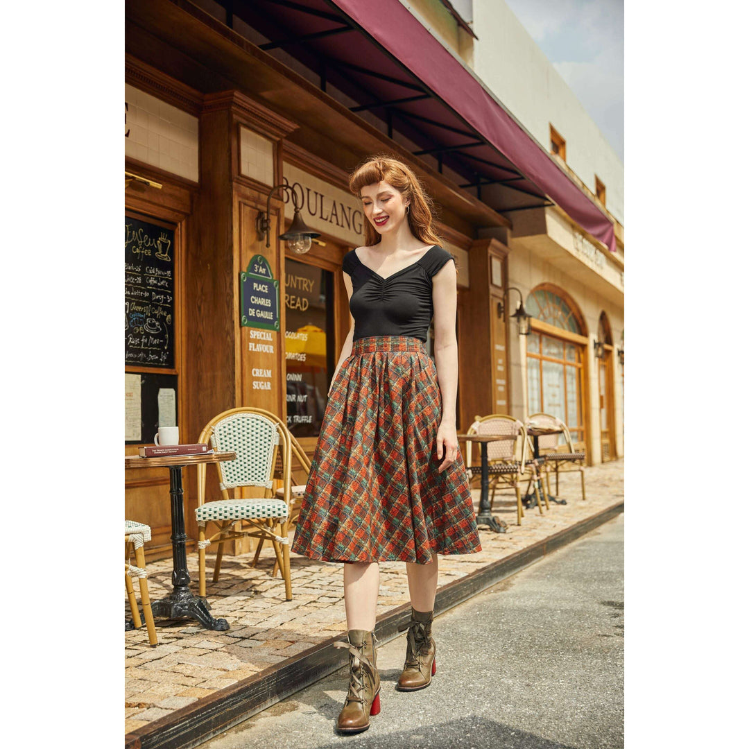 Red Plaid Doris Skirt