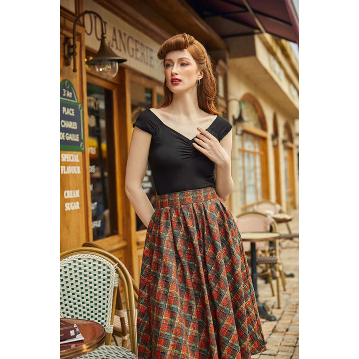 Red Plaid Doris Skirt