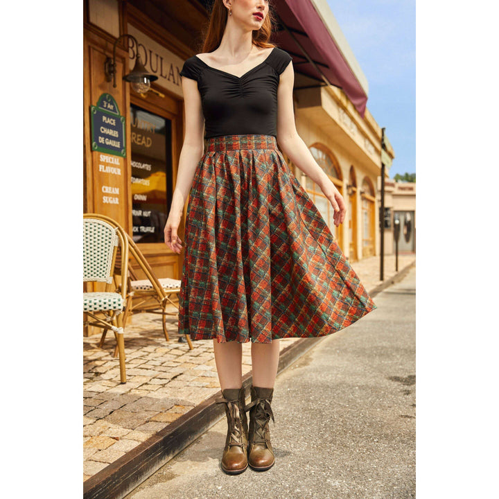 Red Plaid Doris Skirt