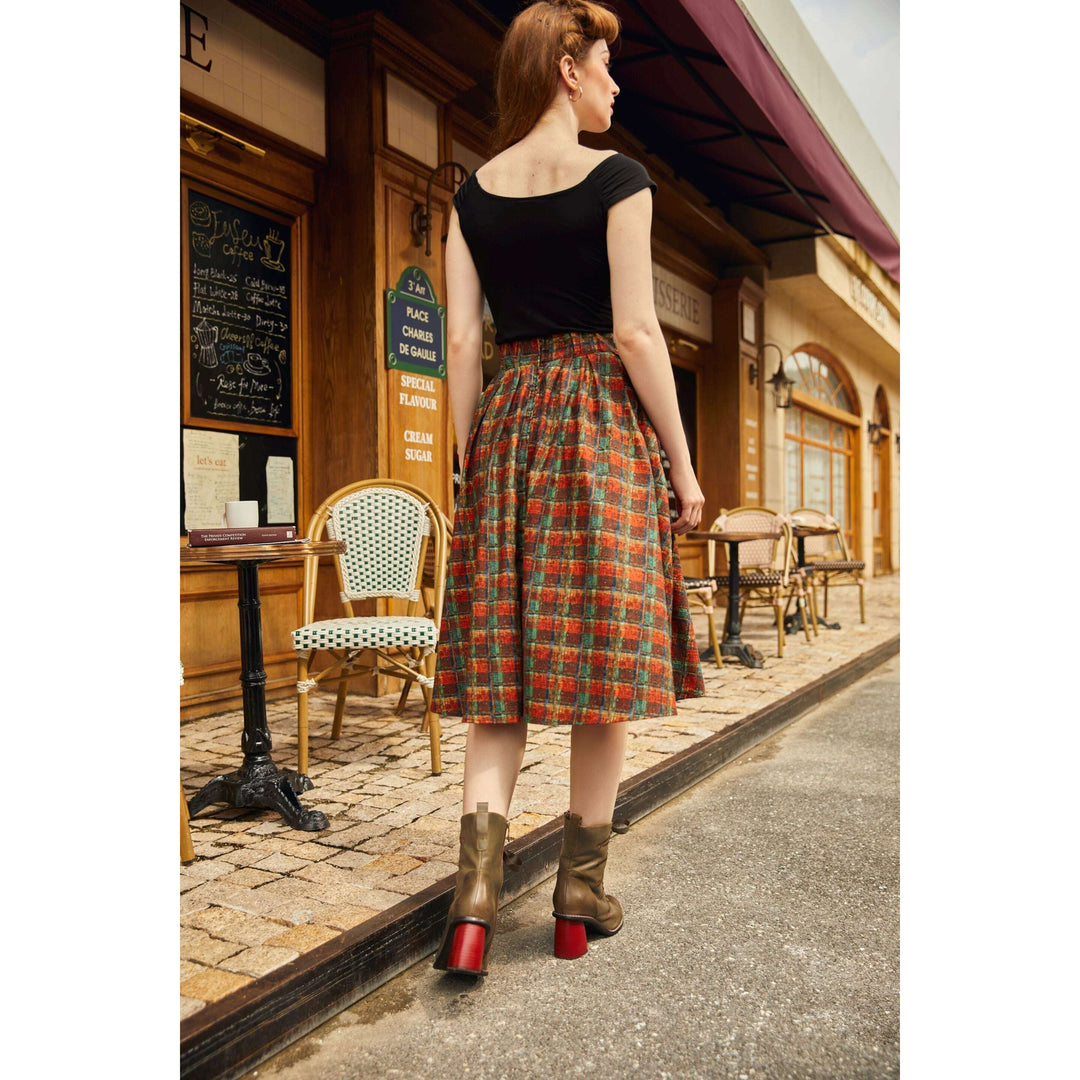 Red Plaid Doris Skirt