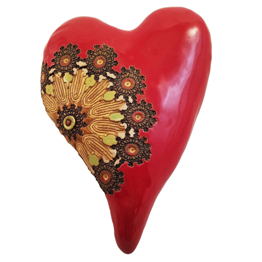 Red Radiance XL Wall Heart by Laurie Pollpeter Eskenazi - Quirks!