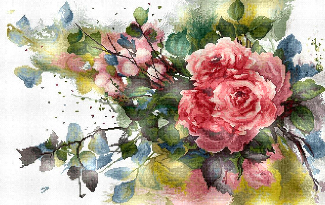Red roses B2383L Counted Cross-Stitch Kit