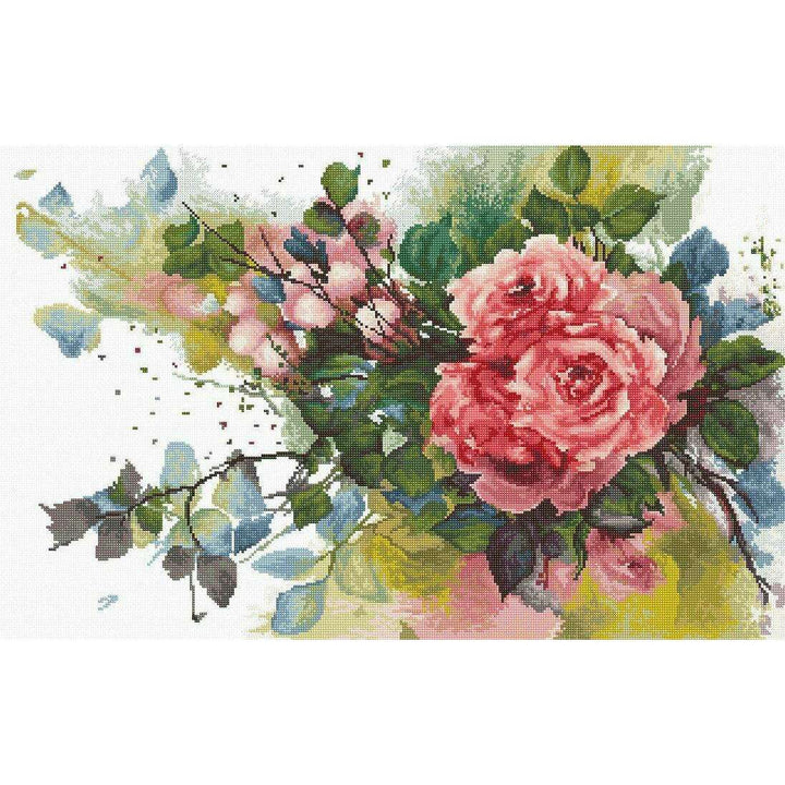 Red roses B2383L Counted Cross-Stitch Kit