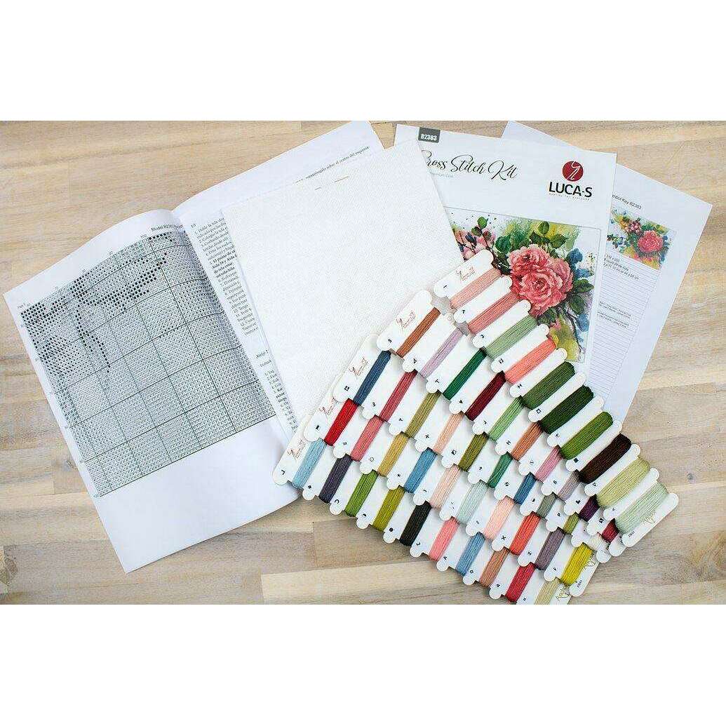 Red roses B2383L Counted Cross-Stitch Kit
